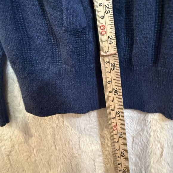Tasso Elba Sweater Mens‎ M Navy Blue Cozy stretch zip up Please Read - Picture 5 of 11